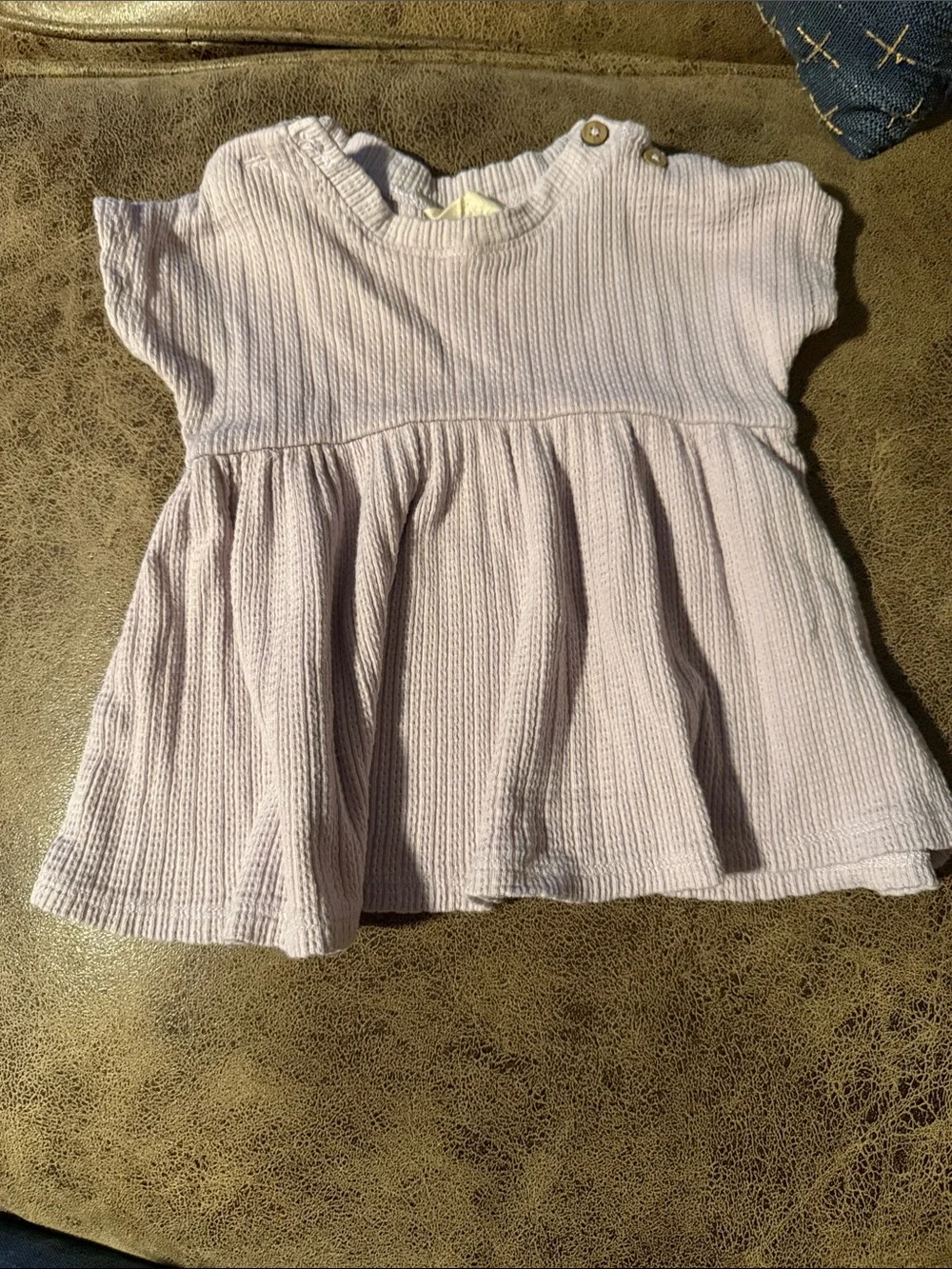 Burt's Bees Lavender Knit Top and Floral Cream Leggings Set